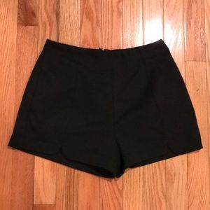 Black high waisted formal shorts